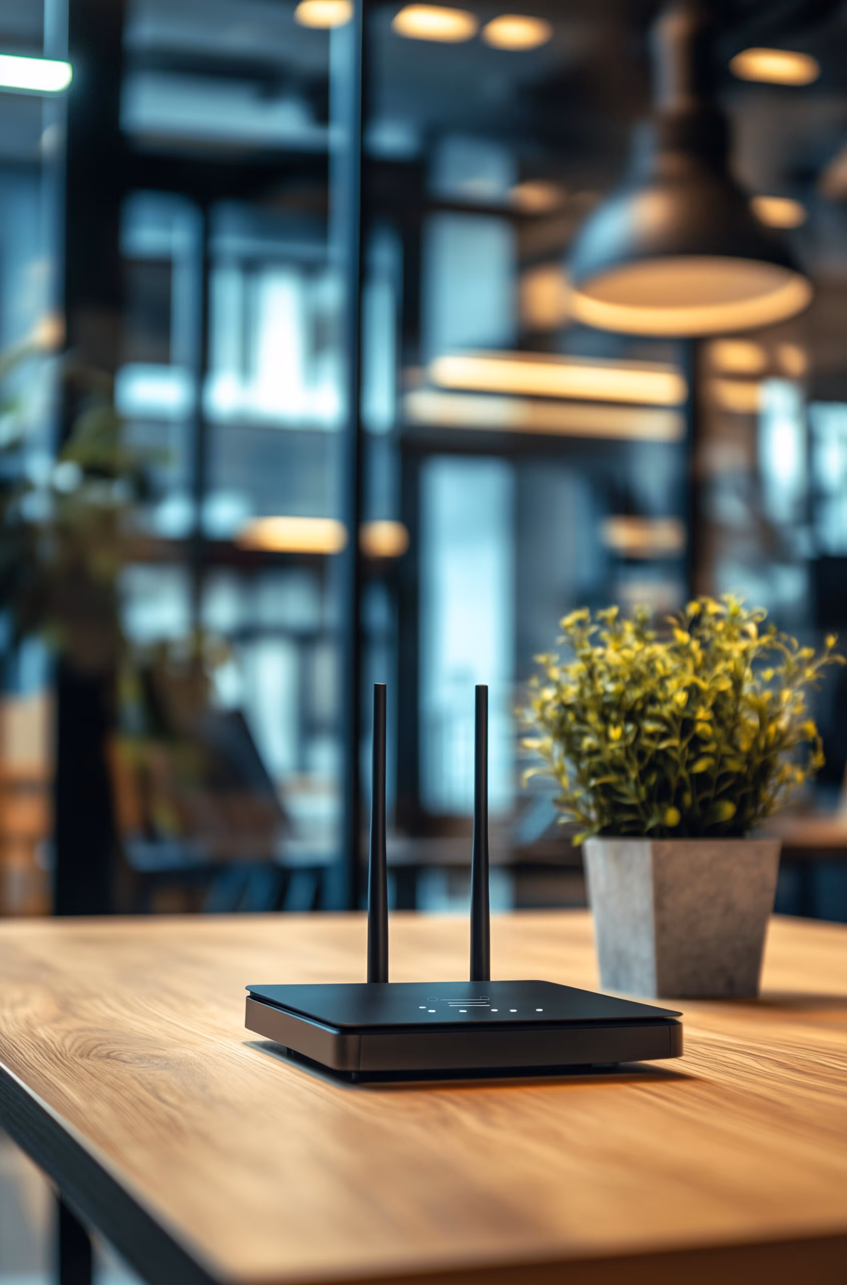 Professionelle Netzwerk- und Router-Infrastruktur im Büro