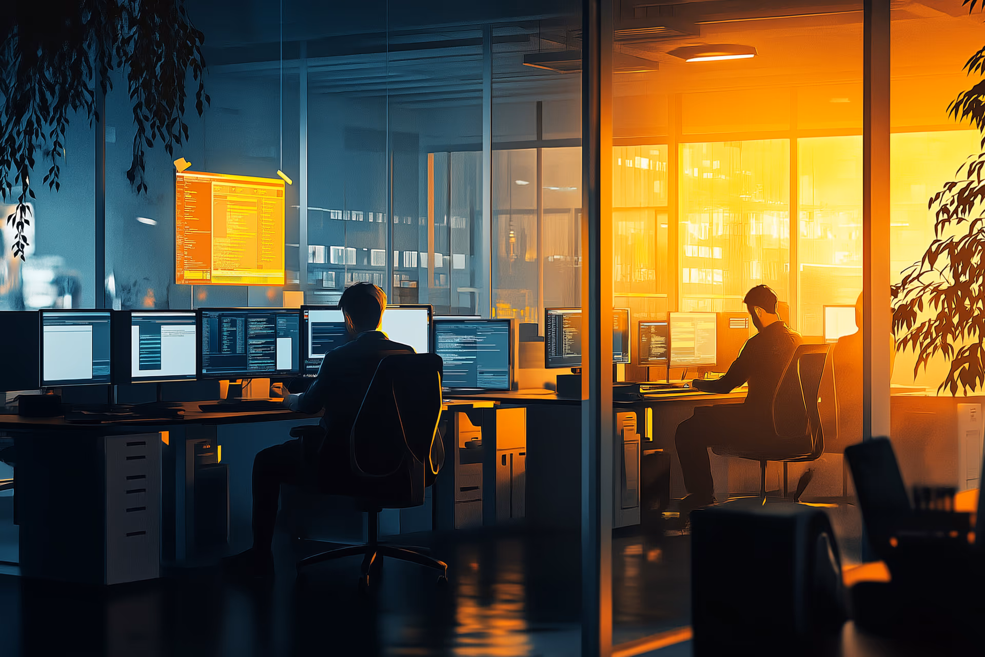 Mitarbeiter der IT-Supportabteilung am Arbeitsplatz