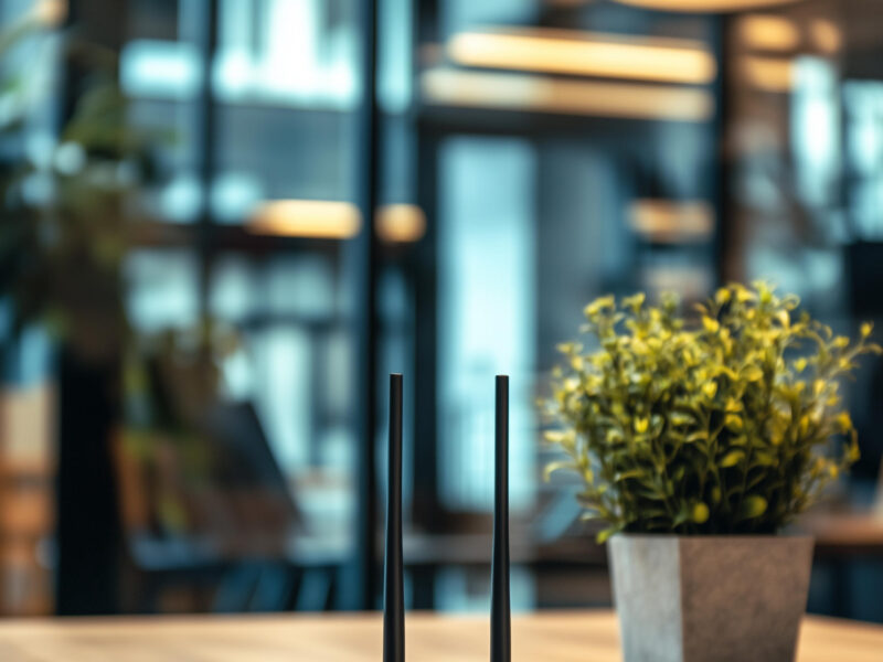 Professionelle Netzwerk- und Router-Infrastruktur im Büro