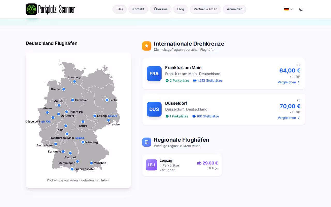 Parkplatz-Scanner Screenshot