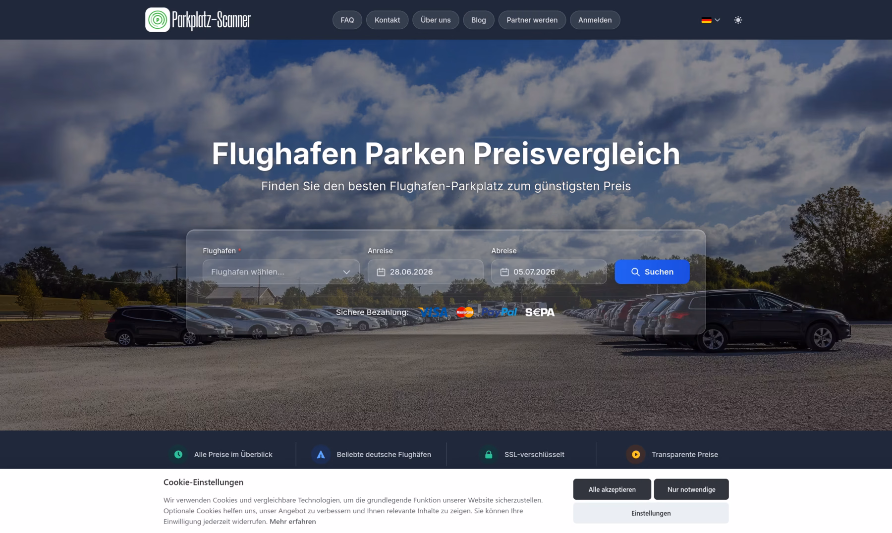 Parkplatz-Scanner - Preisvergleich fürs Flughafenparken
