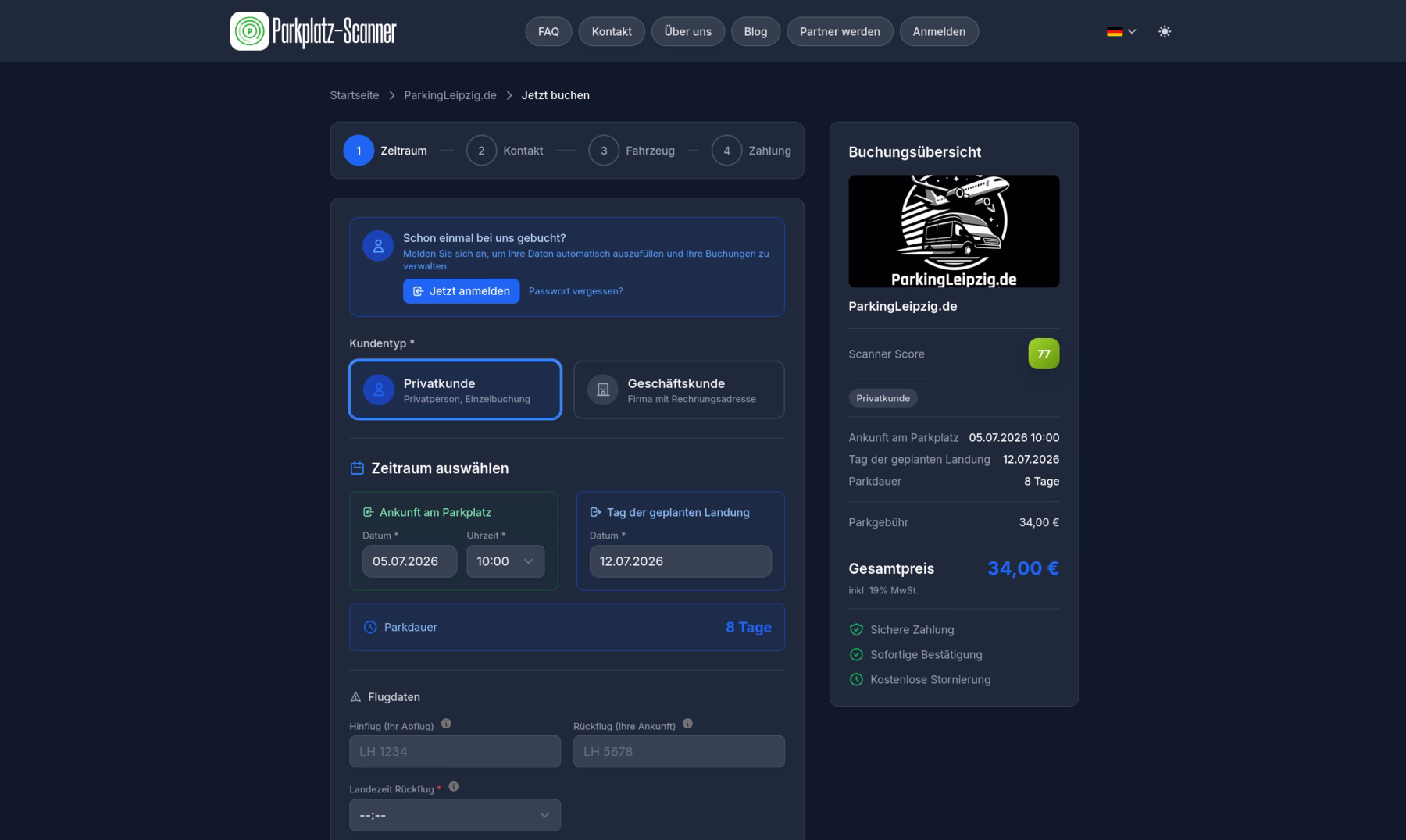 Parkplatz-Scanner Screenshot 5